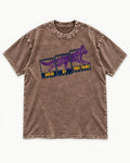 German Shepherd Dog Ahead by Three Frames Washed Tee in Coffee, flat lay product photo