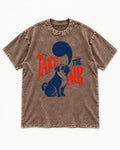 Pug Take the Air Washed Tee in Coffee, flat lay product photo