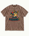 Corgi Task Assigned Washed Tee in Coffee, flat lay product photo