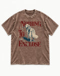 Golden Retriever Nothing to Enclose Washed Tee in Coffee, flat lay product photo