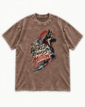 German Shepherd Dog The World Rewards Motion Washed Tee in Coffee, flat lay product photo