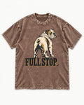 English Bulldog Full Stop Washed Tee in Coffee, flat lay product photo