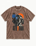German Shorthaired Pointer Attention Washed Tee in Coffee, flat lay product photo