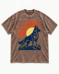 German Shepherd Dog Protect the Possibility Washed Tee in Coffee, flat lay product photo