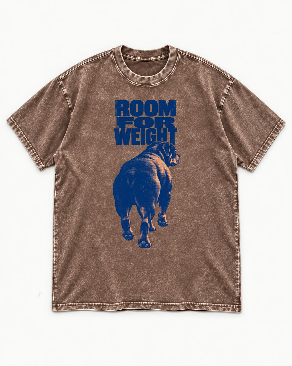 Room for Weight Rottweiler Washed Tee in Coffee, flat lay product photo