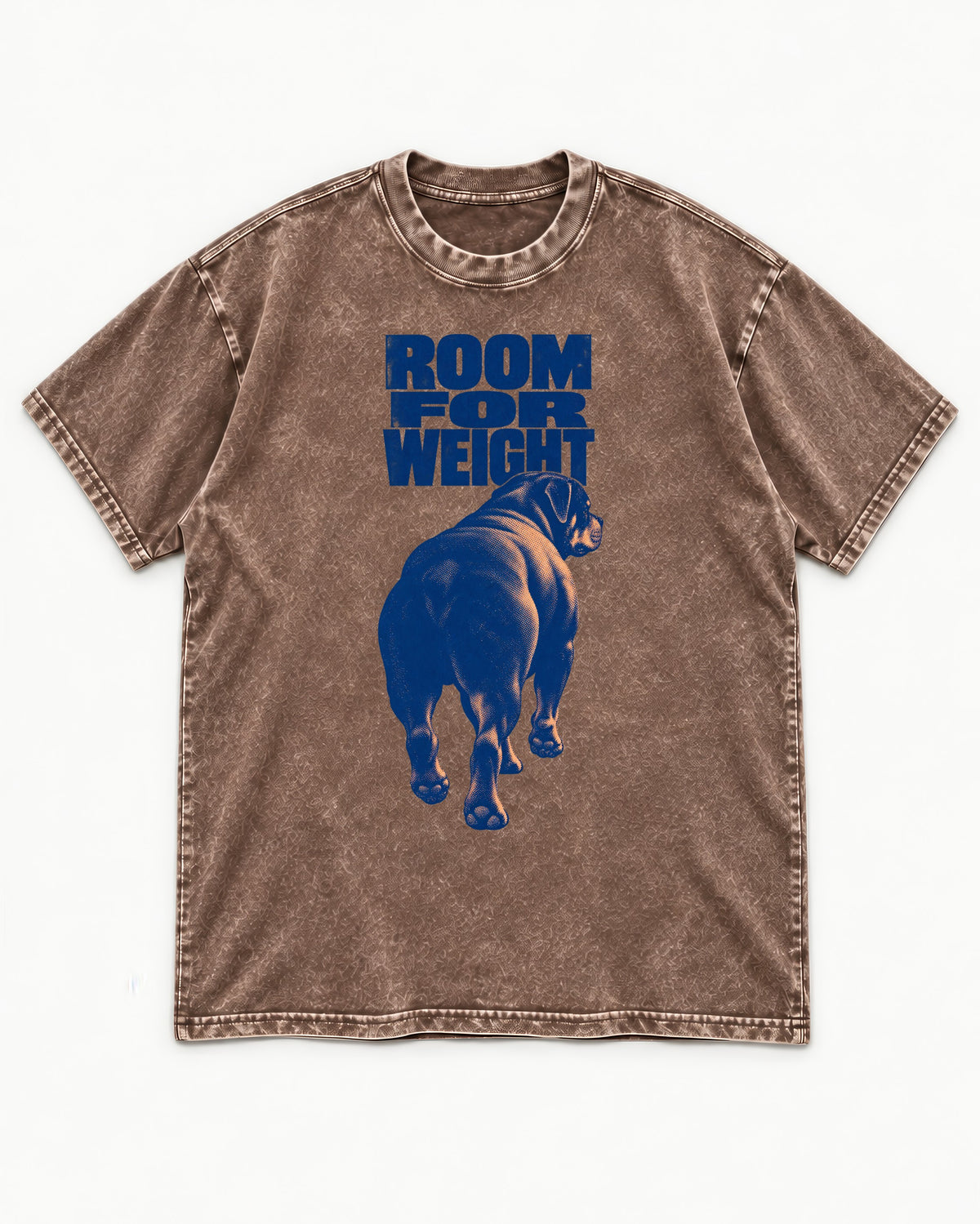 Room for Weight Rottweiler Washed Tee in Coffee, flat lay product photo