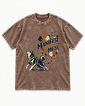 Husky Manifest Your Own Mess Washed Tee in Coffee, flat lay product photo