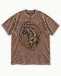 Pitbull Built From Heartwood Washed Tee in Coffee, flat lay product photo