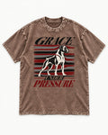 Boxer Grace Under Pressure Washed Tee in Coffee, flat lay product photo
