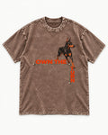 Own the Turn Doberman Washed Tee in Coffee, flat lay product photo