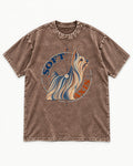 Soft Axis Yorkshire Terrier Washed Tee in Coffee, flat lay product photo