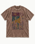 Leave Room for Great Dane Washed Tee in Coffee, flat lay product photo