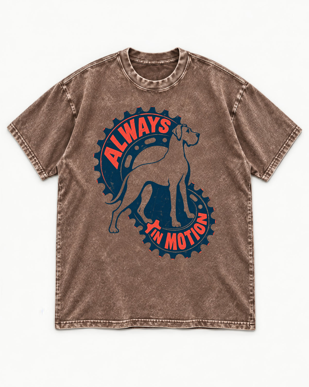 Great Dane Always in Motion Washed Tee in Coffee, flat lay product photo