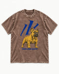 Frenchie Stand Apart Quietly Washed Tee in Coffee, flat lay product photo