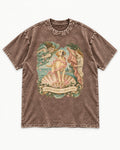 Labrador Retriever Without a Dress Code Washed Tee in Coffee, flat lay product photo
