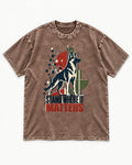 Stand Where It Matters German Shepherd Dog Washed Tee in Coffee, flat lay product photo