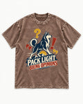 Husky Pack Light Bring Opinions Washed Tee in Coffee, flat lay product photo