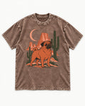 Pug Wild at Heart Washed Tee in Coffee, flat lay product photo