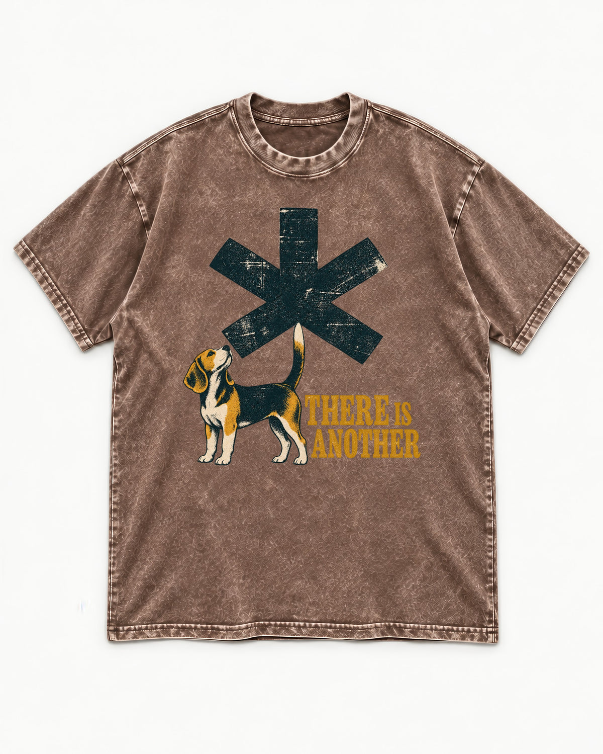 There Is Another Beagle Washed Tee in Coffee, flat lay product photo