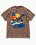 Out Past the Obvious German Shorthaired Pointer Washed Tee in Coffee, flat lay product photo