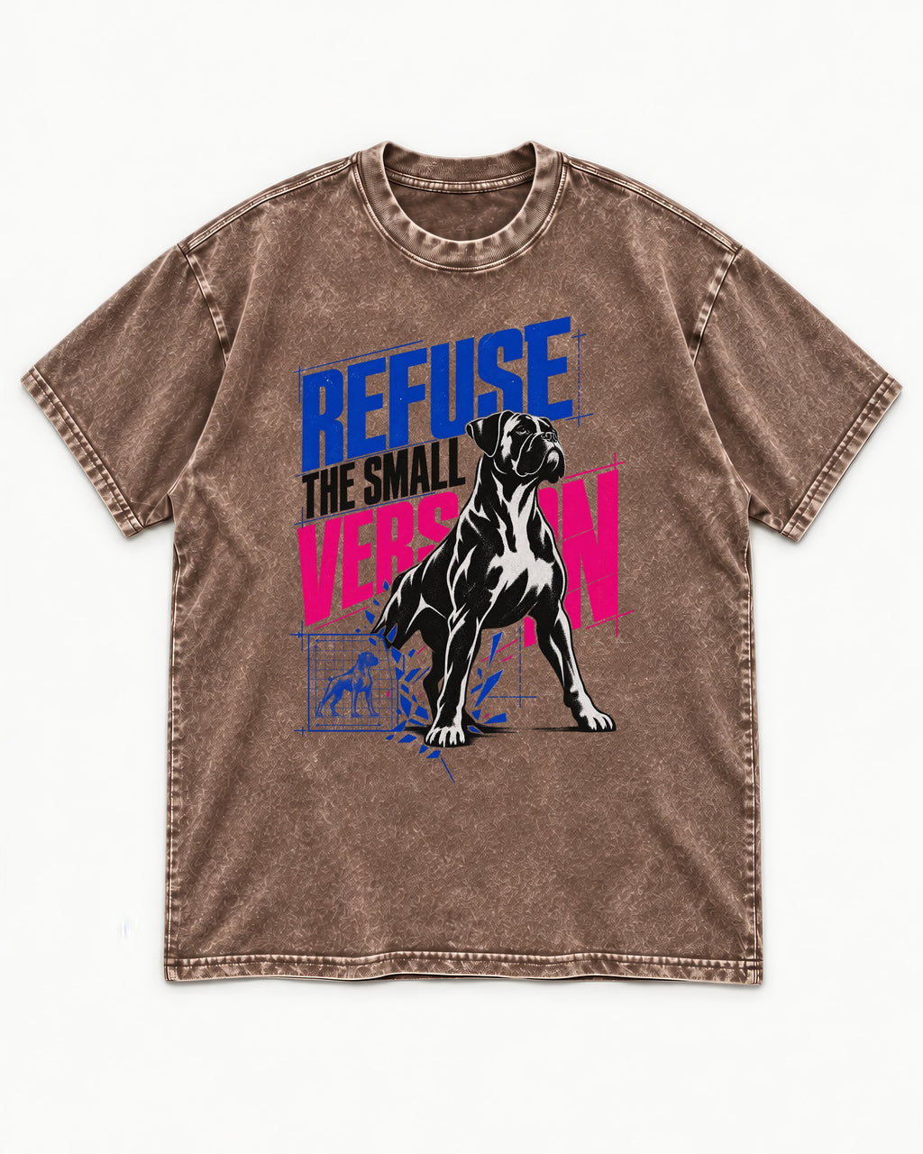 Boxer Refuse the Small Version Washed Tee in Coffee, flat lay product photo