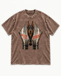 Doberman Draw the Difference Washed Tee in Coffee, flat lay product photo