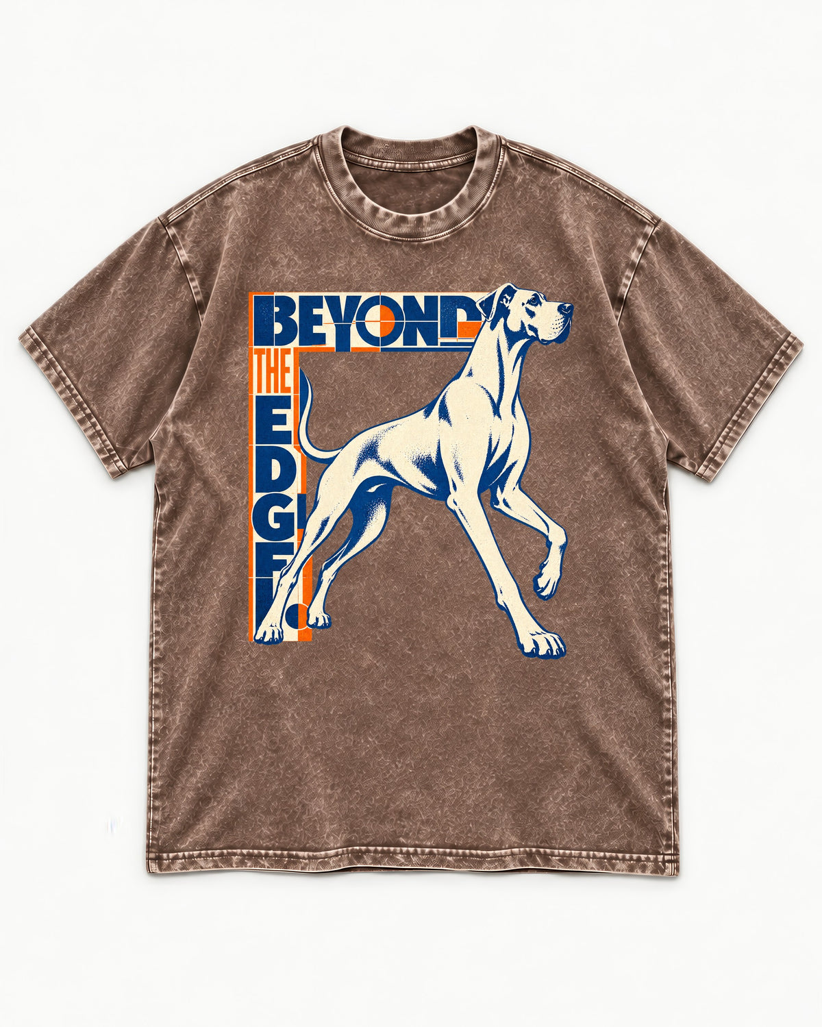 Great Dane Beyond the Edge Washed Tee in Coffee, flat lay product photo