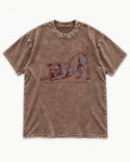 Nothing Soft About Pitbull Devotion Washed Tee in Coffee, flat lay product photo