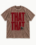 That That Labrador Retriever Washed Tee in Coffee, flat lay product photo