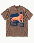Room Enough for Frenchie Washed Tee in Coffee, flat lay product photo