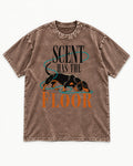Dachshund Scent Has the Floor Washed Tee in Coffee, flat lay product photo