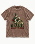 Reality Missed the Husky Brief Washed Tee in Coffee, flat lay product photo
