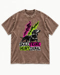 Dachshund Small Frame Heavy Signal Washed Tee in Coffee, flat lay product photo