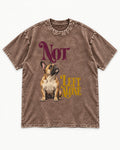 Frenchie Not Left Alone Washed Tee in Coffee, flat lay product photo