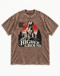 Pitbull Higher Ground Washed Tee in Coffee, flat lay product photo