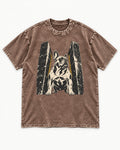 Frenchie Unbreakable Washed Tee in Coffee, flat lay product photo