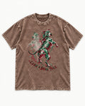 Pitbull's Brave Trace Washed Tee in Coffee, flat lay product photo