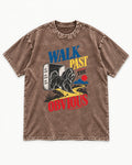 Shih Tzu Walk Past the Obvious Washed Tee in Coffee, flat lay product photo