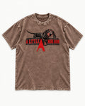 More Room for Dachshund Washed Tee in Coffee, flat lay product photo