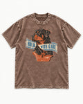 Rottweiler Hold with Care Washed Tee in Coffee, flat lay product photo