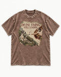Great Dane Divine Timing Still Loading Washed Tee in Coffee, flat lay product photo