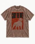 Rottweiler Carry the Quiet Washed Tee in Coffee, flat lay product photo