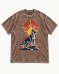 Hope Needs Good Posture German Shepherd Dog Washed Tee in Coffee, flat lay product photo