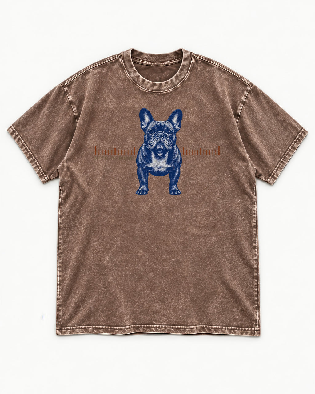 Frenchie Outside the Measure Washed Tee in Coffee, flat lay product photo