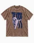 Keep It Smooth Labrador Retriever Washed Tee in Coffee, flat lay product photo