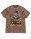 Wonder English Bulldog Washed Tee in Coffee, flat lay product photo