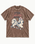 After Party Poetry Shih Tzu Washed Tee in Coffee, flat lay product photo