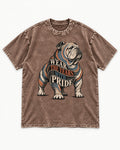 English Bulldog Wear the Years Washed Tee in Coffee, flat lay product photo