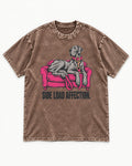 Great Dane Side Load Affection Washed Tee in Coffee, flat lay product photo