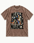 Make Room for Nuance German Shepherd Dog Washed Tee in Coffee, flat lay product photo